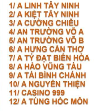 Danh sách giải gà tre ngày 10/11